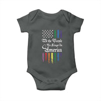 We The People No Kings In America Baby Onesie LGBTQ Rainbow USA Flag Gay Pride LGBT Ally