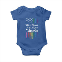 We The People No Kings In America Baby Onesie LGBTQ Rainbow USA Flag Gay Pride LGBT Ally