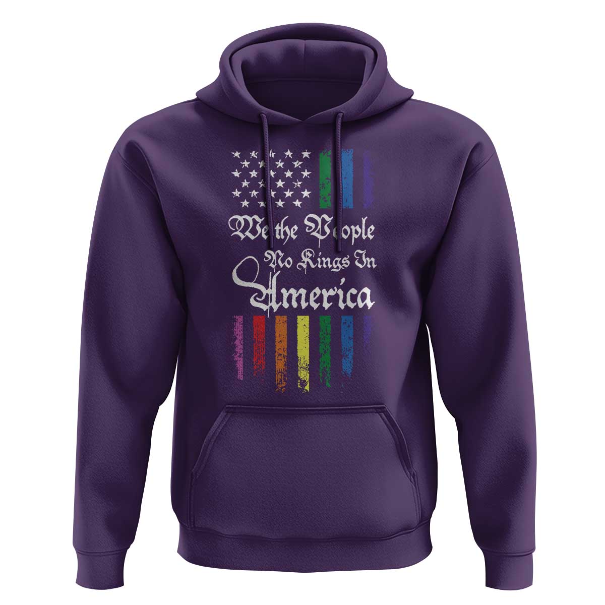 We The People No Kings In America Hoodie LGBTQ Rainbow USA Flag Gay Pride LGBT Ally