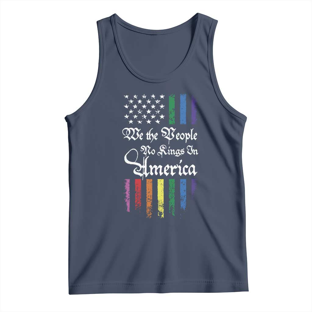 We The People No Kings In America Tank Top LGBTQ Rainbow USA Flag Gay Pride LGBT Ally