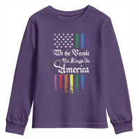 We The People No Kings In America Youth Sweatshirt LGBTQ Rainbow USA Flag Gay Pride LGBT Ally