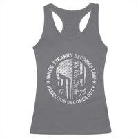 When Tyranny Becomes Law Rebellion Becomes Duty Racerback Tank Top We The People 1776 American Flag