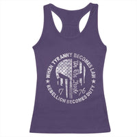 When Tyranny Becomes Law Rebellion Becomes Duty Racerback Tank Top We The People 1776 American Flag