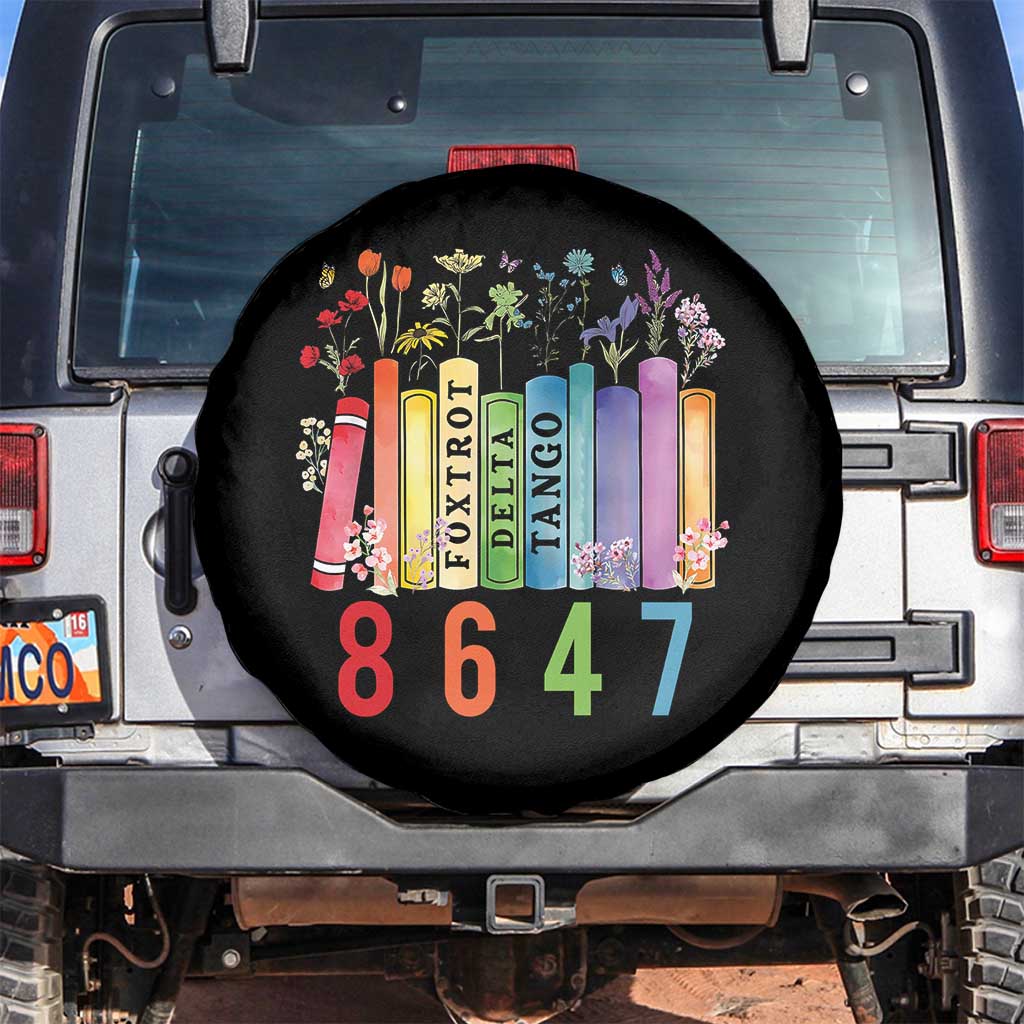 Retro 8647 Spare Tire Cover Foxtrots Delta Tangos Book Flower