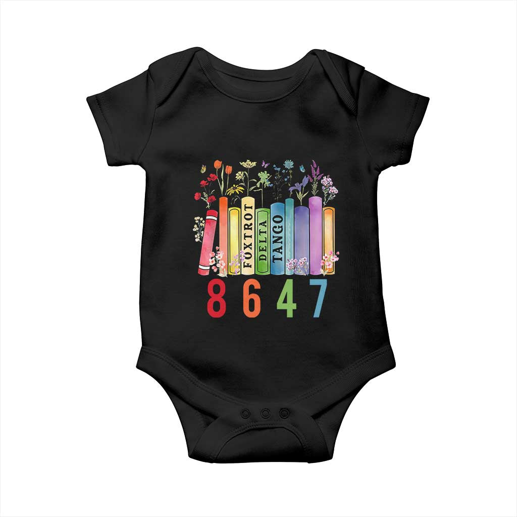Retro 8647 Baby Onesie Foxtrots Delta Tangos Book Flower