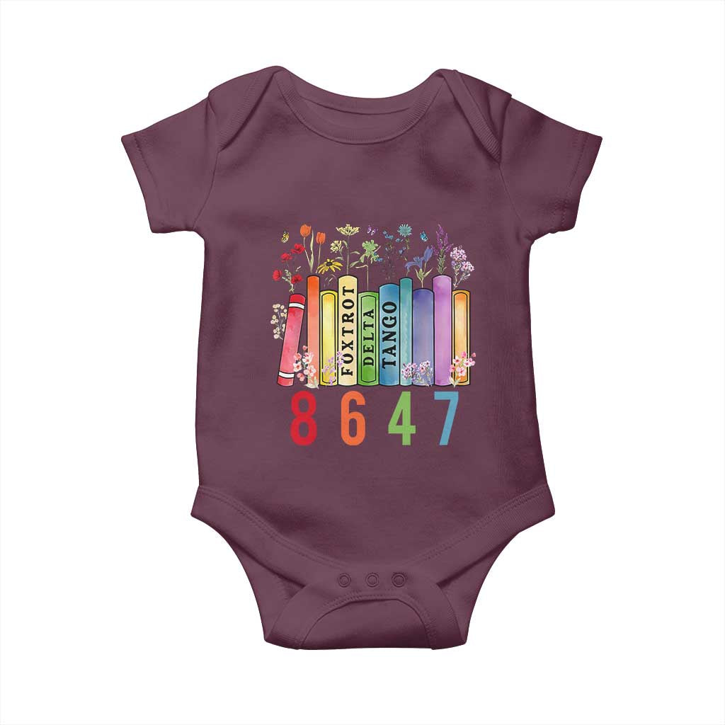 Retro 8647 Baby Onesie Foxtrots Delta Tangos Book Flower