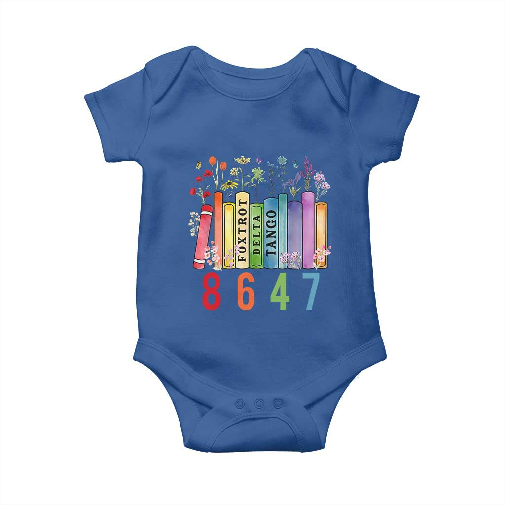 Retro 8647 Baby Onesie Foxtrots Delta Tangos Book Flower
