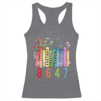 Retro 8647 Racerback Tank Top Foxtrots Delta Tangos Book Flower