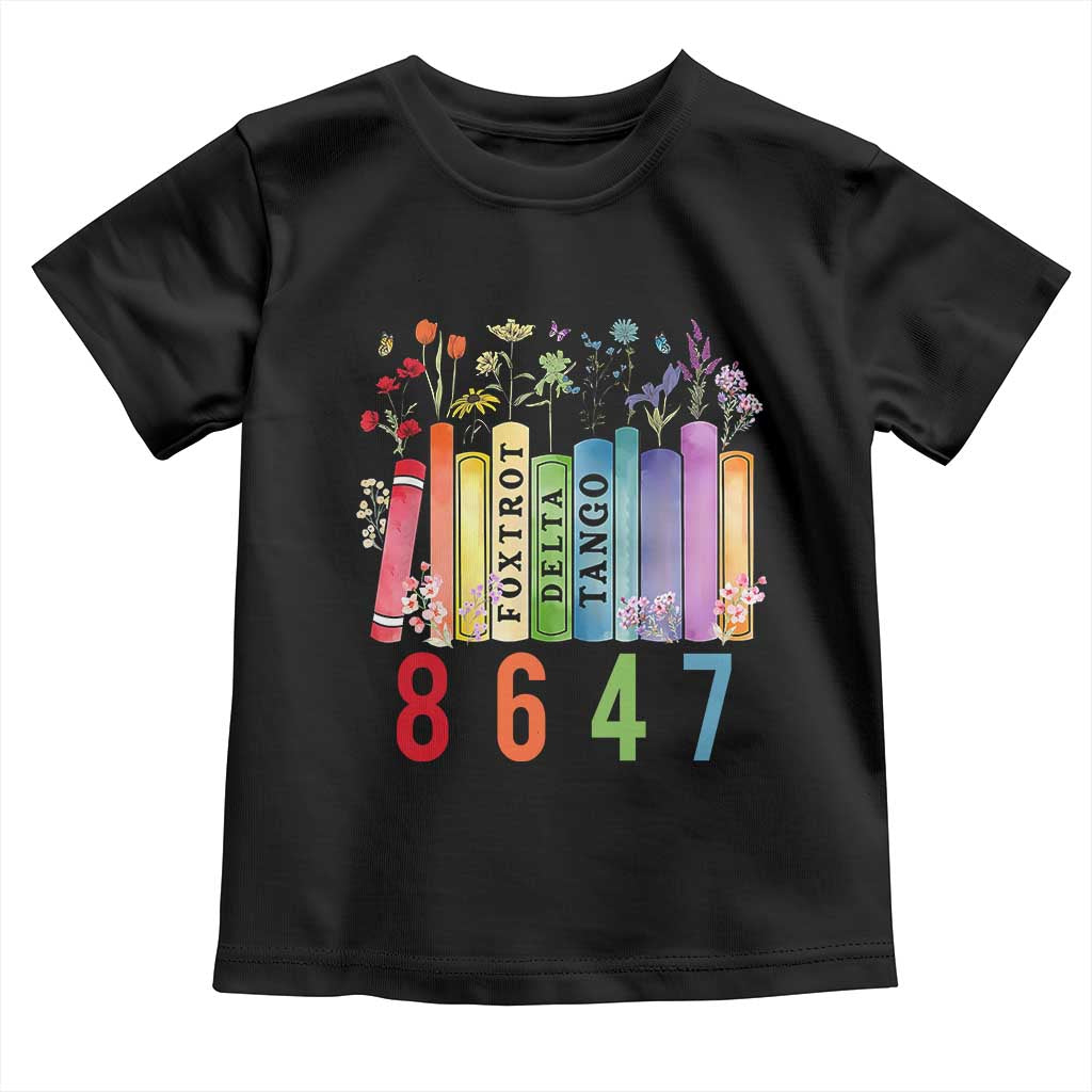 Retro 8647 Toddler T Shirt Foxtrots Delta Tangos Book Flower