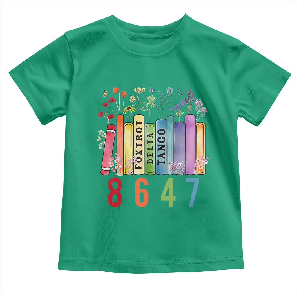 Retro 8647 Toddler T Shirt Foxtrots Delta Tangos Book Flower