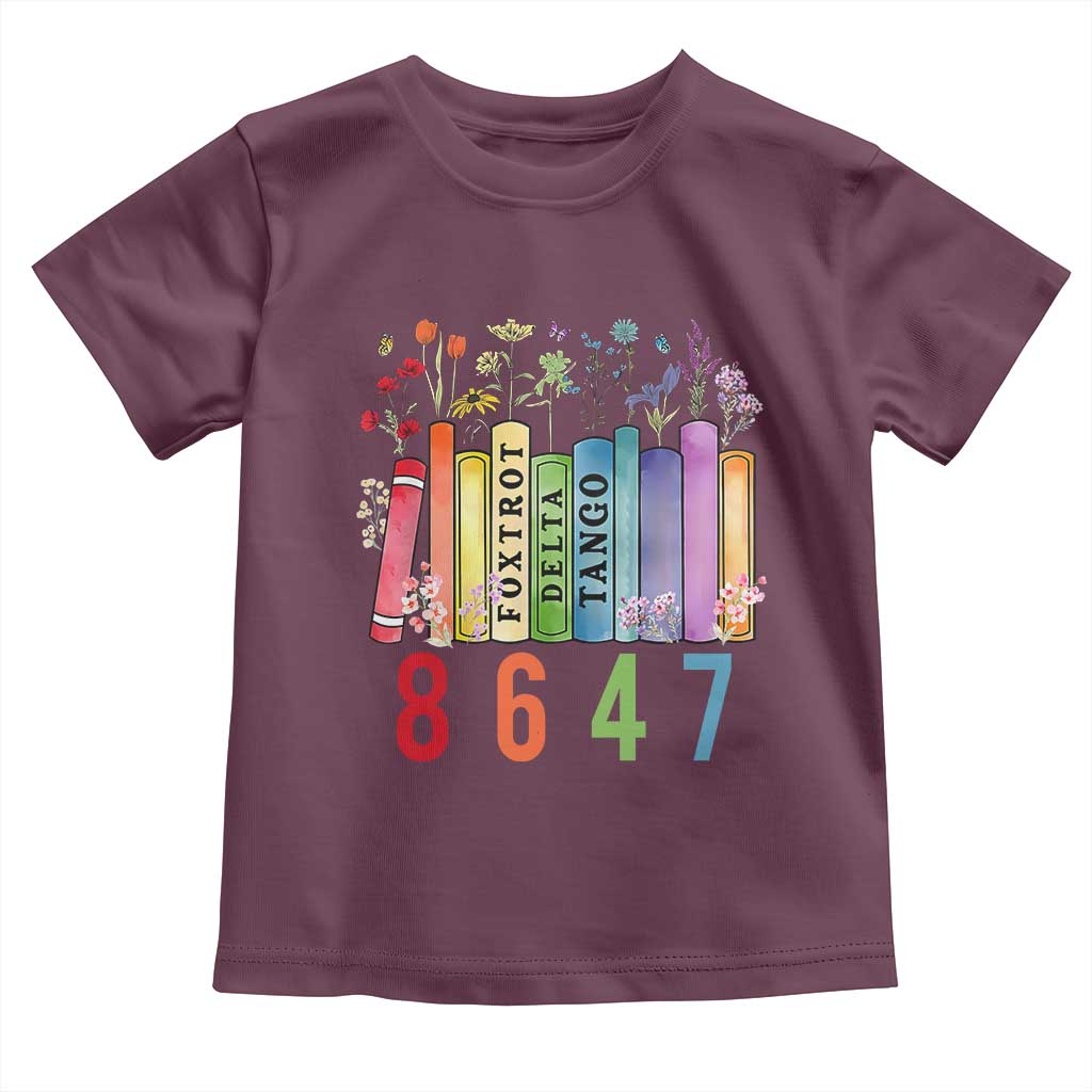 Retro 8647 Toddler T Shirt Foxtrots Delta Tangos Book Flower