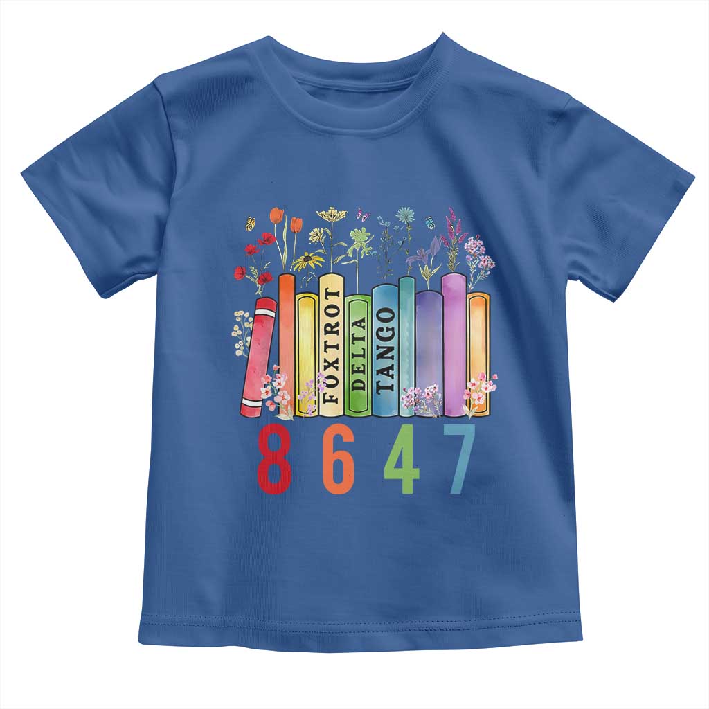 Retro 8647 Toddler T Shirt Foxtrots Delta Tangos Book Flower