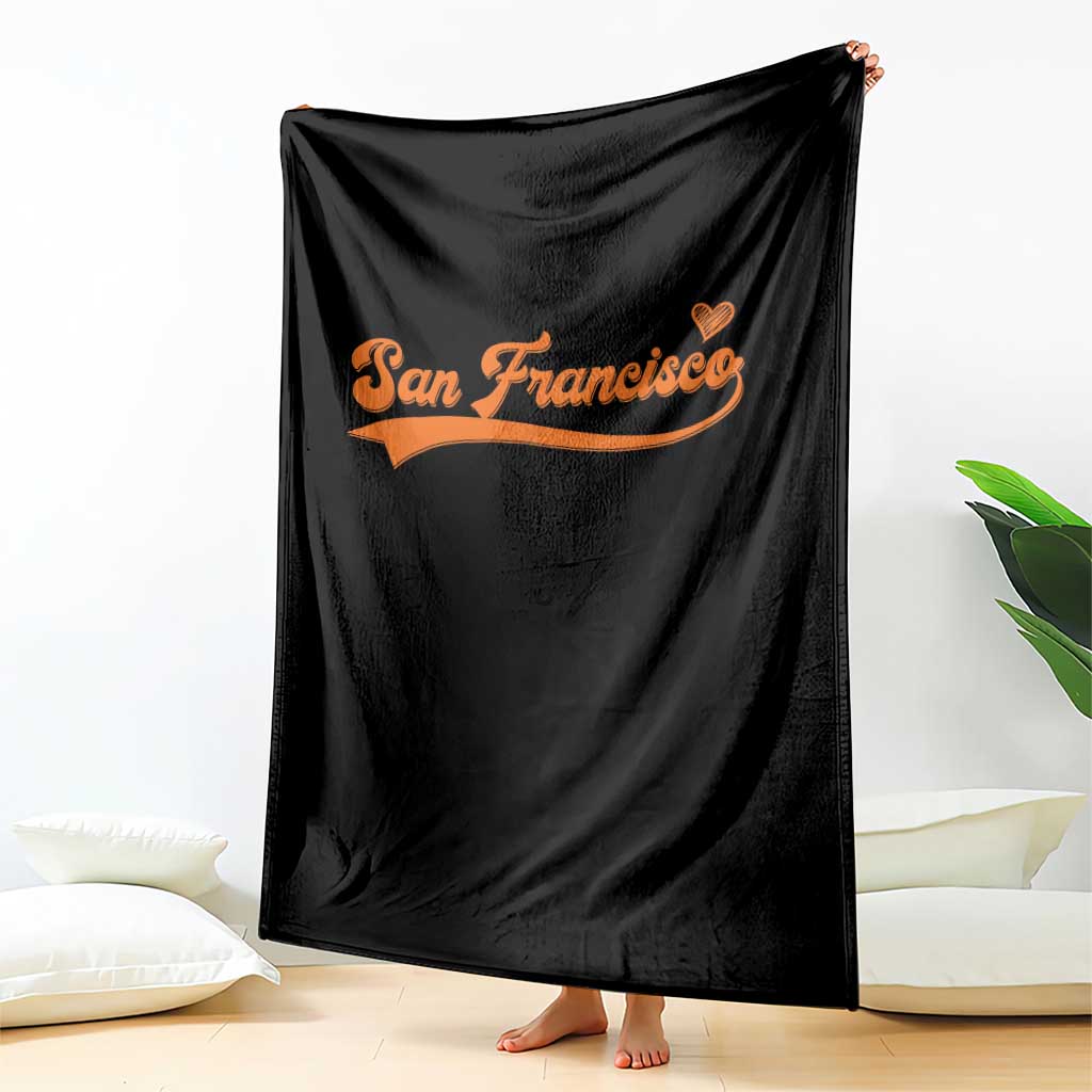 San Francisco Throw Blanket SF Varsity California Script Vintage Sports Jersey Style