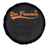 San Francisco Spare Tire Cover SF Varsity California Script Vintage Sports Jersey Style