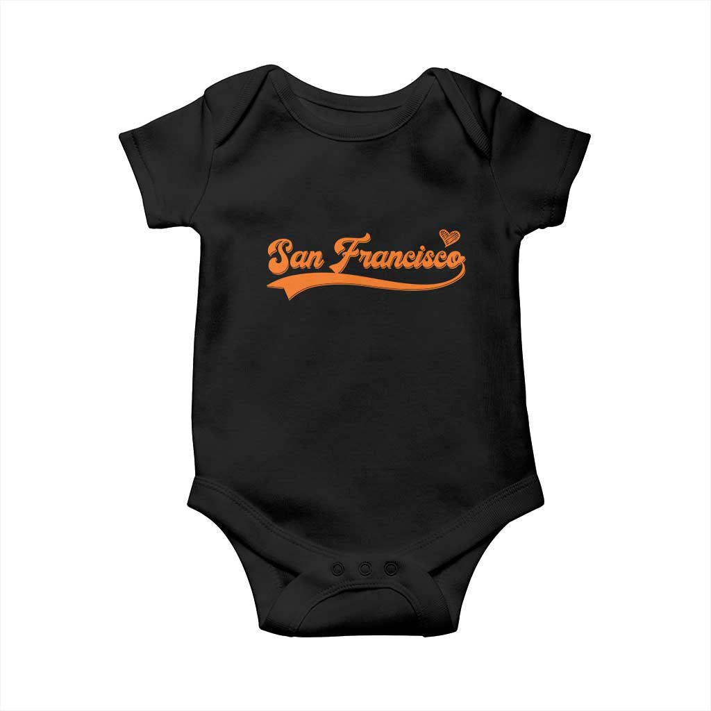 San Francisco Baby Onesie SF Varsity California Script Vintage Sports Jersey Style