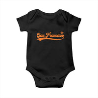 San Francisco Baby Onesie SF Varsity California Script Vintage Sports Jersey Style