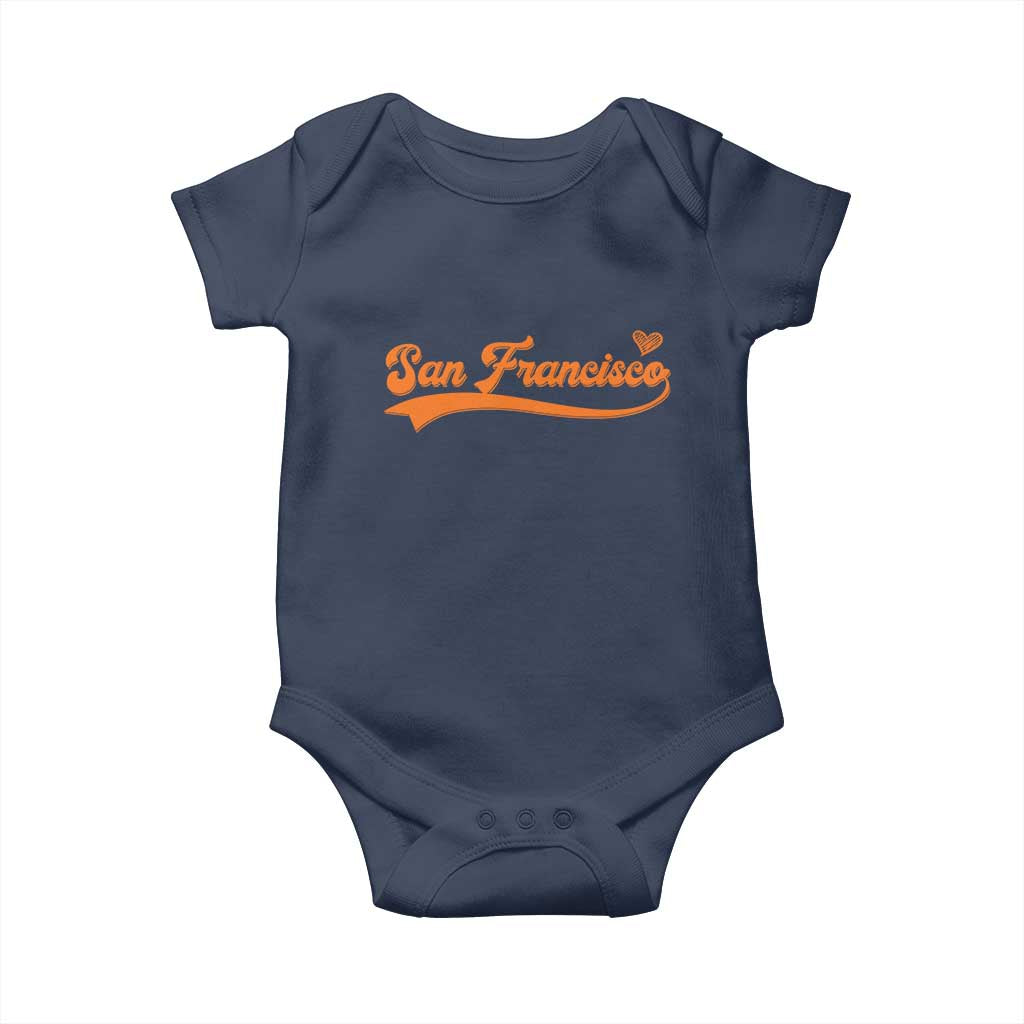 San Francisco Baby Onesie SF Varsity California Script Vintage Sports Jersey Style