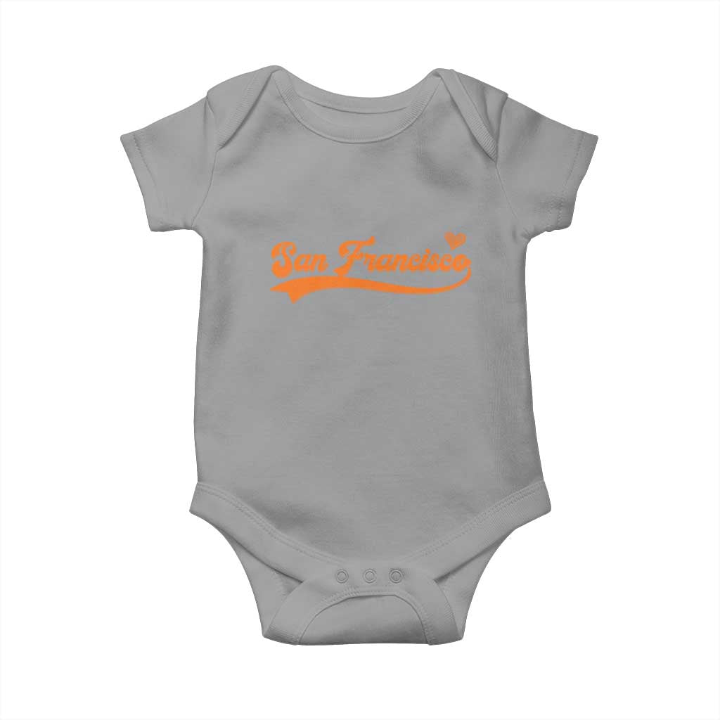 San Francisco Baby Onesie SF Varsity California Script Vintage Sports Jersey Style