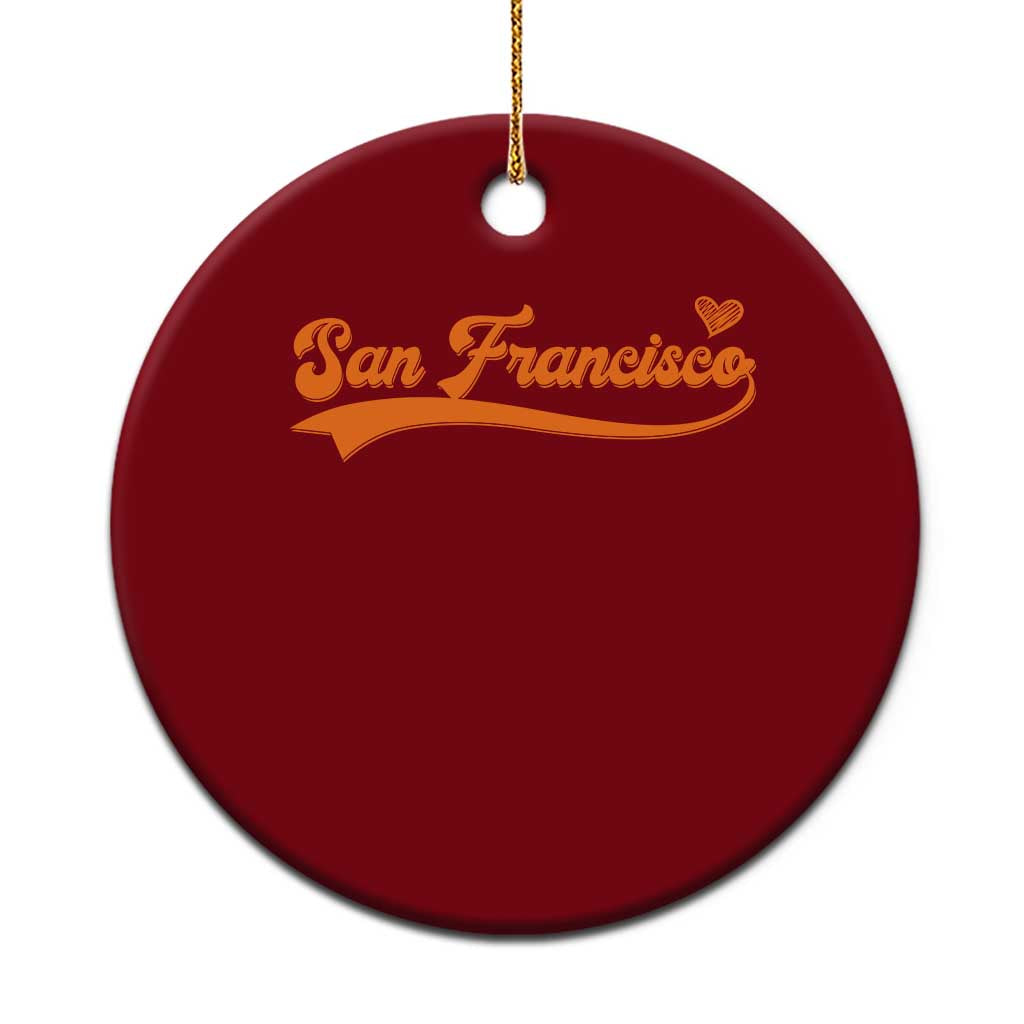 San Francisco Ceramic Ornament SF Varsity California Script Vintage Sports Jersey Style