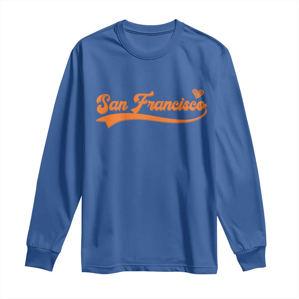 San Francisco Long Sleeve Shirt SF Varsity California Script Vintage Sports Jersey Style