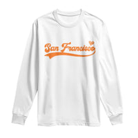 San Francisco Long Sleeve Shirt SF Varsity California Script Vintage Sports Jersey Style