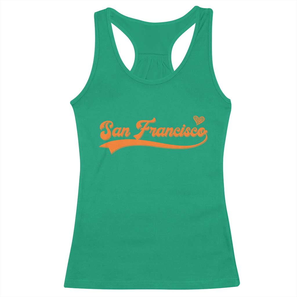 San Francisco Racerback Tank Top SF Varsity California Script Vintage Sports Jersey Style