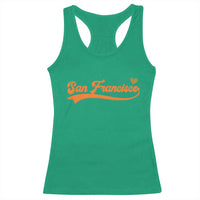 San Francisco Racerback Tank Top SF Varsity California Script Vintage Sports Jersey Style