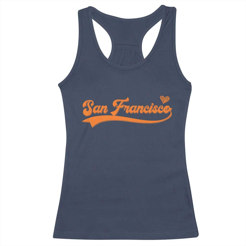 San Francisco Racerback Tank Top SF Varsity California Script Vintage Sports Jersey Style