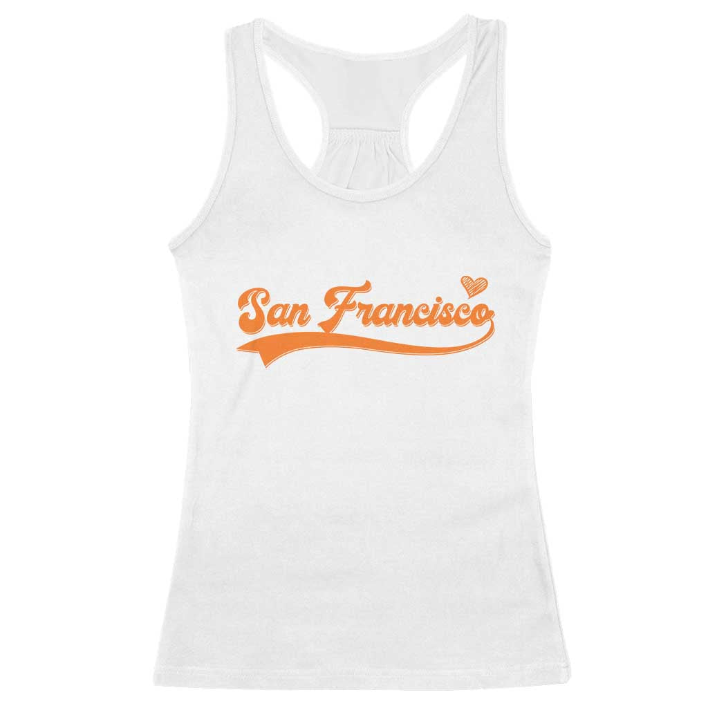 San Francisco Racerback Tank Top SF Varsity California Script Vintage Sports Jersey Style