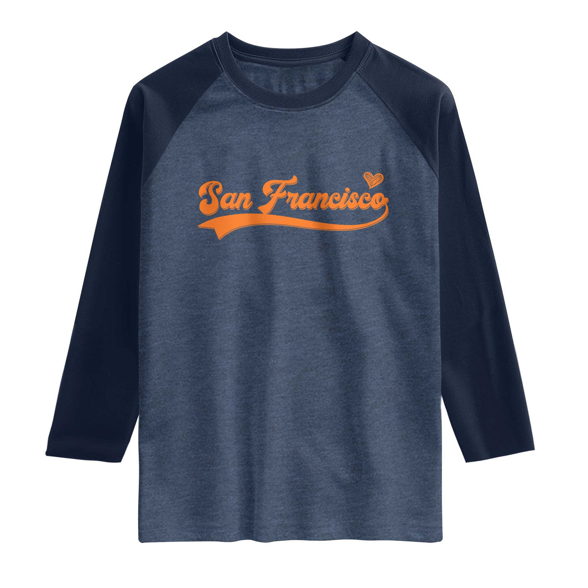 San Francisco Raglan Shirt SF Varsity California Script Vintage Sports Jersey Style