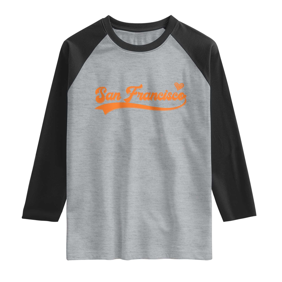 San Francisco Raglan Shirt SF Varsity California Script Vintage Sports Jersey Style