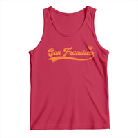 San Francisco Tank Top SF Varsity California Script Vintage Sports Jersey Style