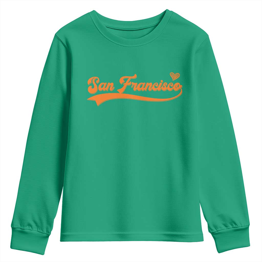San Francisco Youth Sweatshirt SF Varsity California Script Vintage Sports Jersey Style