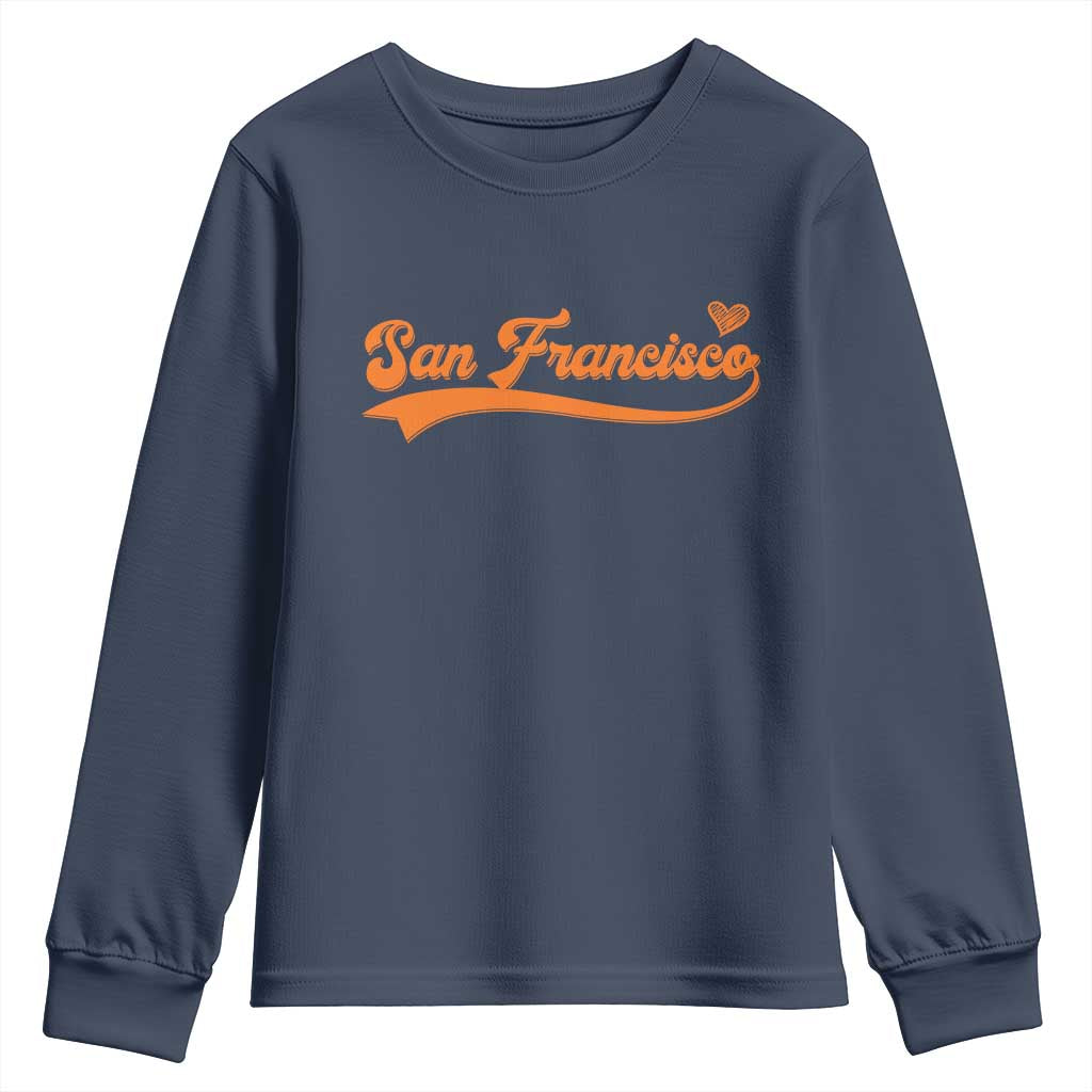 San Francisco Youth Sweatshirt SF Varsity California Script Vintage Sports Jersey Style
