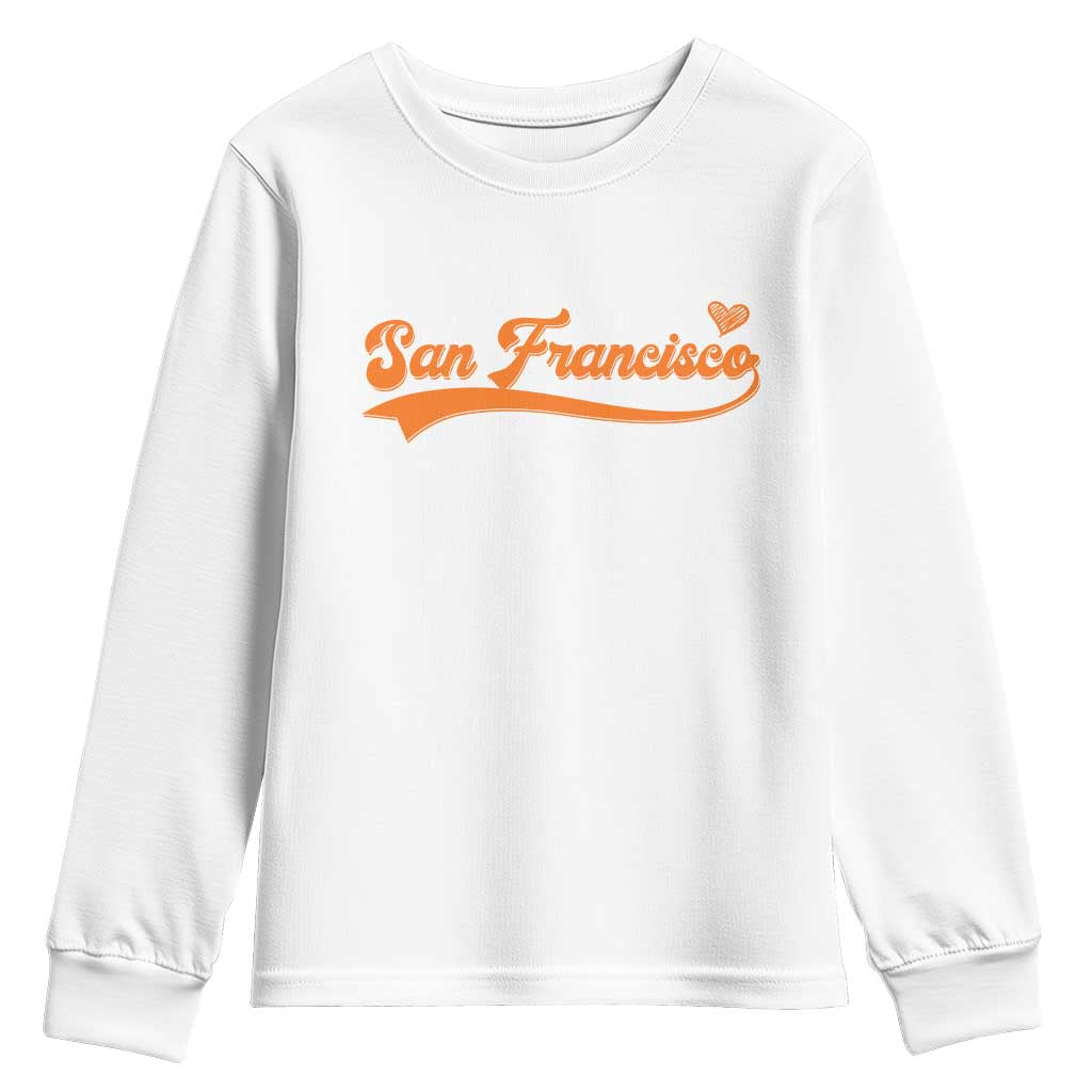 San Francisco Youth Sweatshirt SF Varsity California Script Vintage Sports Jersey Style