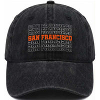 Vintage San Francisco Washed Cotton Baseball Cap California SF Retro Sports Style
