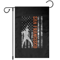 San Francisco Garden Flag SF Baseball Player American Flag USA Camo Patriotic
