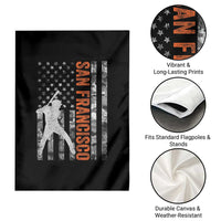 San Francisco Garden Flag SF Baseball Player American Flag USA Camo Patriotic