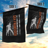 San Francisco Garden Flag SF Baseball Player American Flag USA Camo Patriotic
