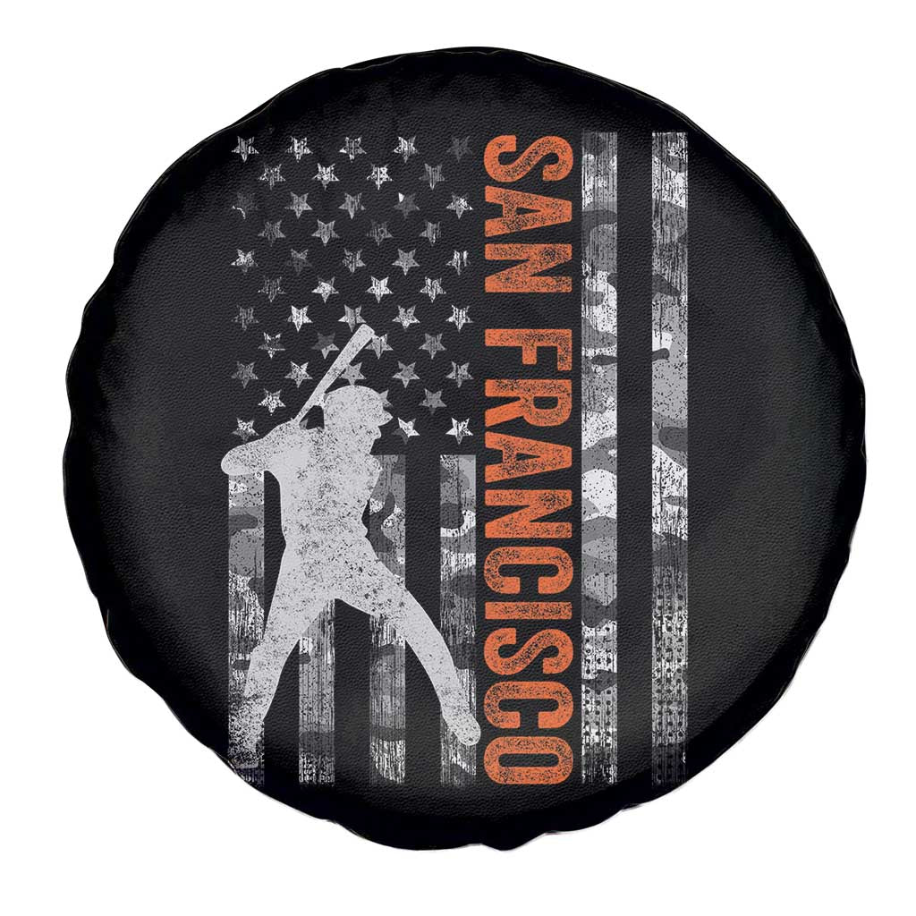 San Francisco Spare Tire Cover SF Baseball Player American Flag USA Camo Patriotic