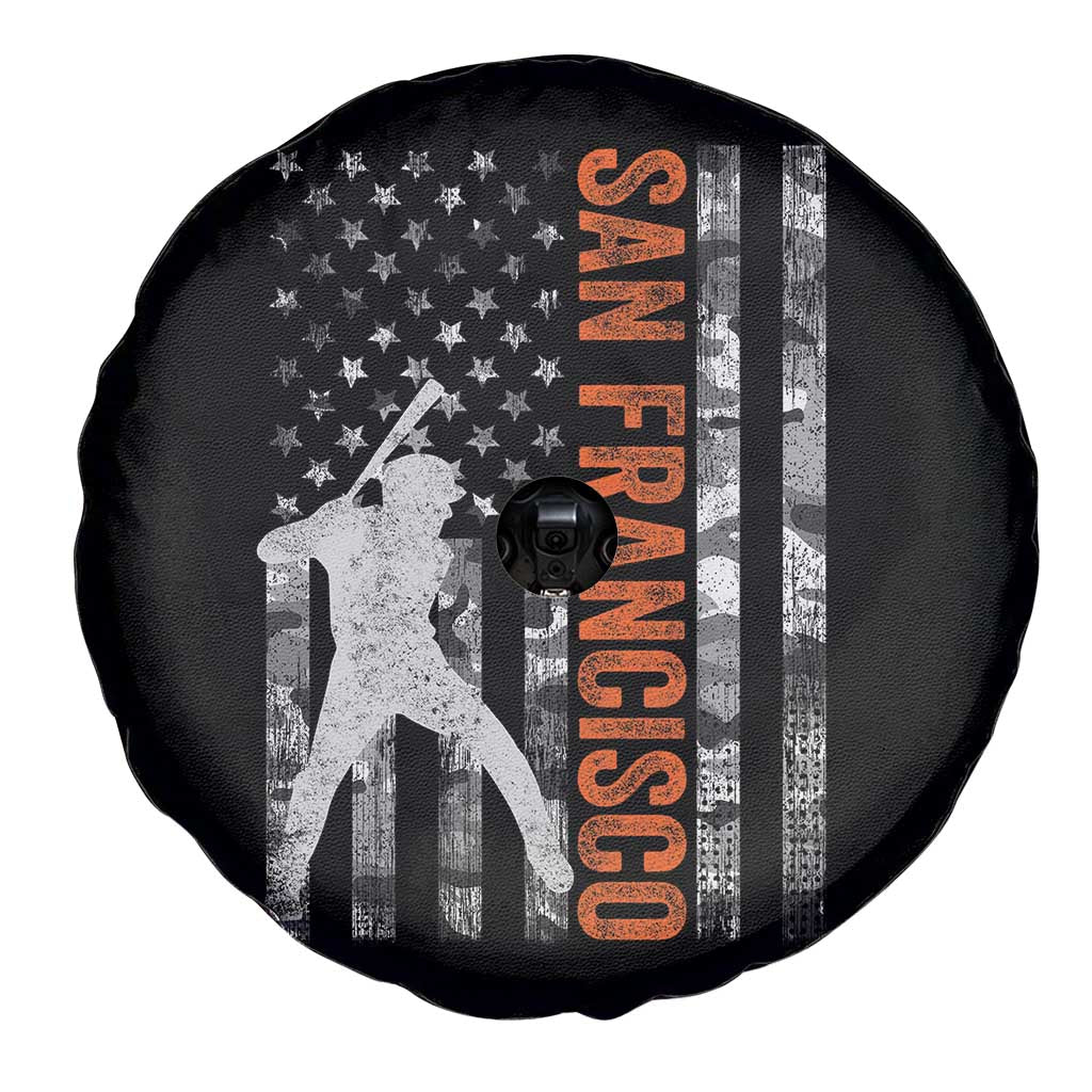 San Francisco Spare Tire Cover SF Baseball Player American Flag USA Camo Patriotic