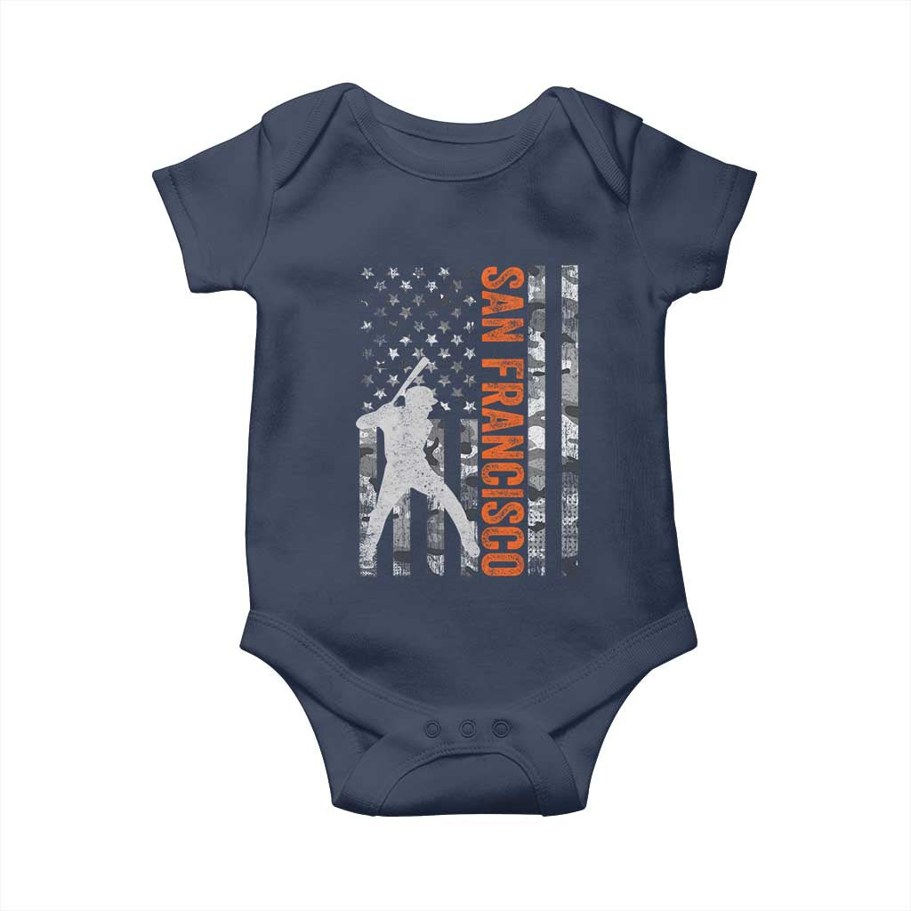 San Francisco Baby Onesie SF Baseball Player American Flag USA Camo Patriotic