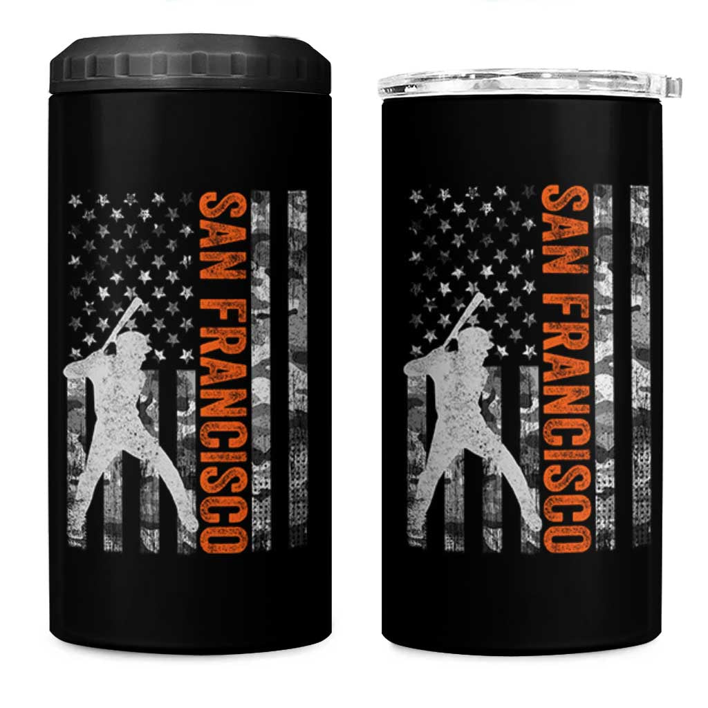 San Francisco 4 in 1 Can Cooler Tumbler SF Baseball Player American Flag USA Camo Patriotic