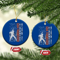 San Francisco Ceramic Ornament SF Baseball Player American Flag USA Camo Patriotic