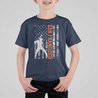 San Francisco T Shirt For Kid SF Baseball Player American Flag USA Camo Patriotic