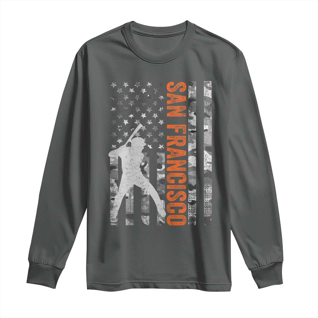 San Francisco Long Sleeve Shirt SF Baseball Player American Flag USA Camo Patriotic
