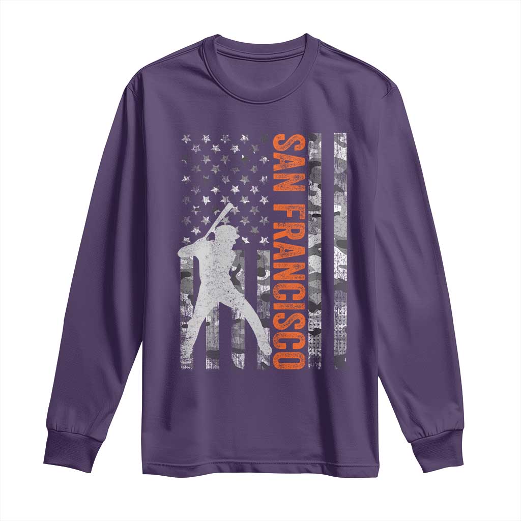 San Francisco Long Sleeve Shirt SF Baseball Player American Flag USA Camo Patriotic