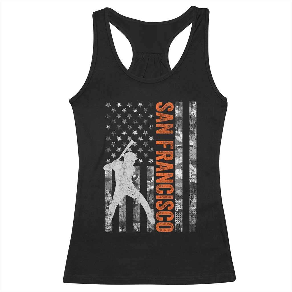 San Francisco Racerback Tank Top SF Baseball Player American Flag USA Camo Patriotic