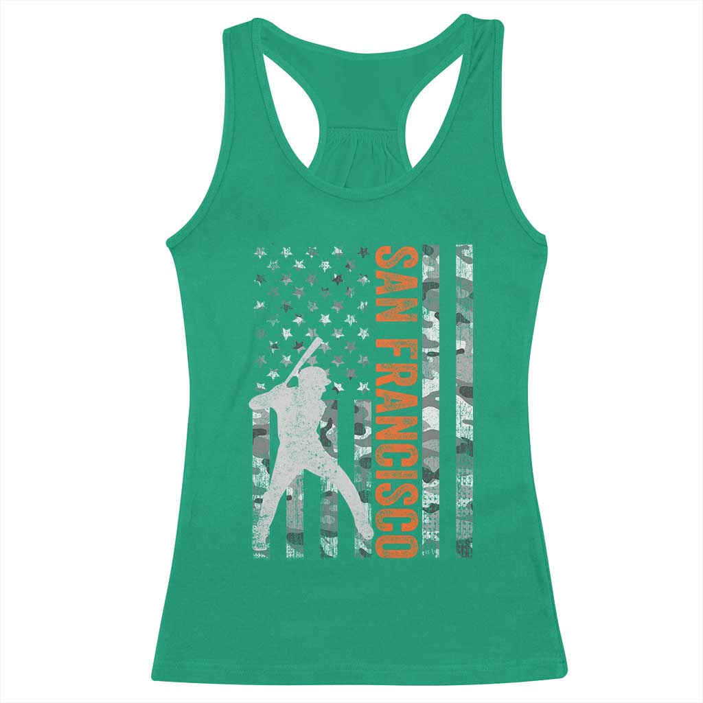San Francisco Racerback Tank Top SF Baseball Player American Flag USA Camo Patriotic