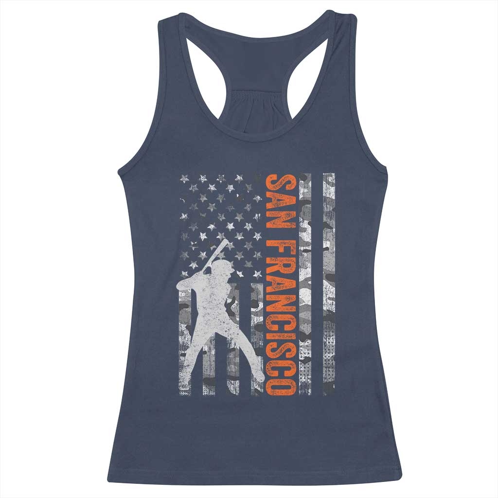 San Francisco Racerback Tank Top SF Baseball Player American Flag USA Camo Patriotic